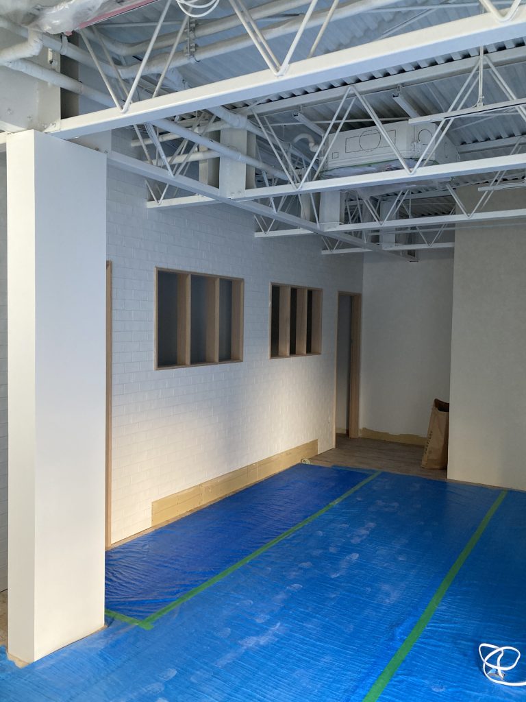 An office space being renovated after renovation and reform consulting from Smith Realty Japan.