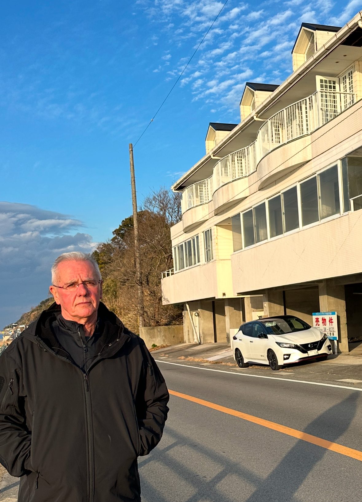 Smith Realty Japan consultant at Fukukusa hotel prior to demolition and Minpaku conversion, Awajishima