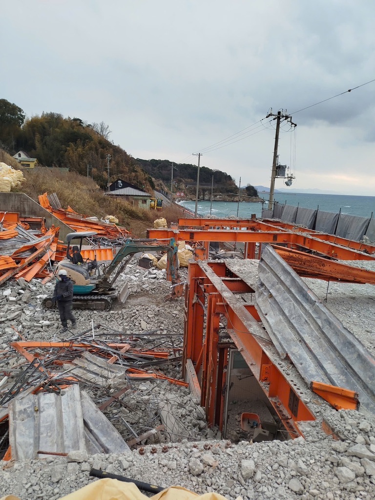 Building demolition Awajishima